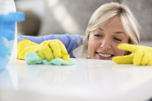 Fresh bedroom mattress after professional cleaning service